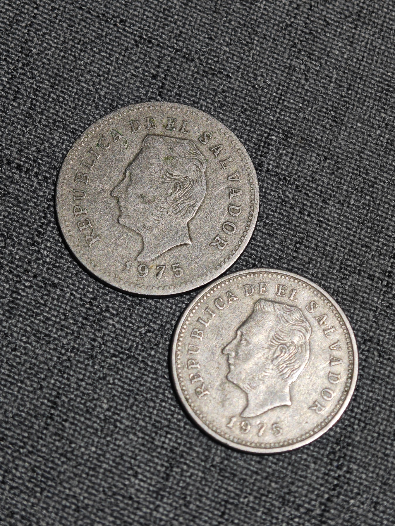 外国硬币收藏店第2期 萨尔瓦多1975年10分、5分钢制币2枚