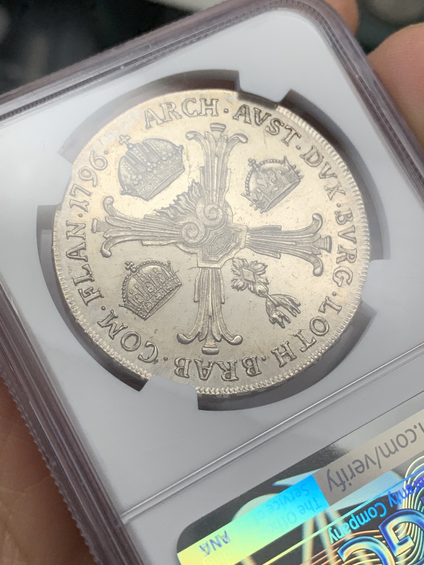 《竞宝斋》第216场-周日，周一 2场 (全场包邮) NGC-UNC 神罗 1796H 尼德兰 1泰勒 大银币 转光