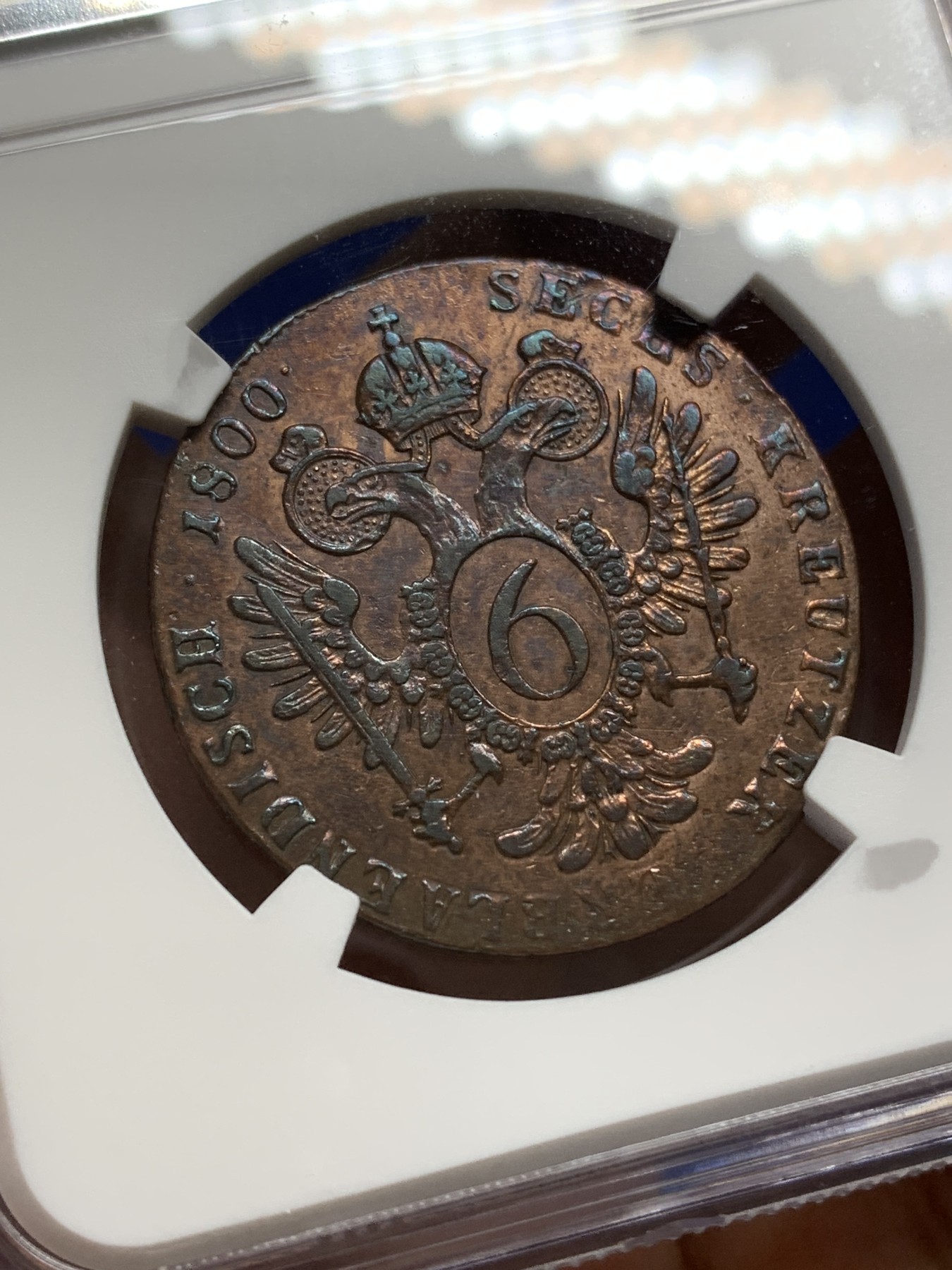 《竞宝斋》第216场-周日，周一 2场 (全场包邮) NGC XFD 1800年奥地利6K铜币