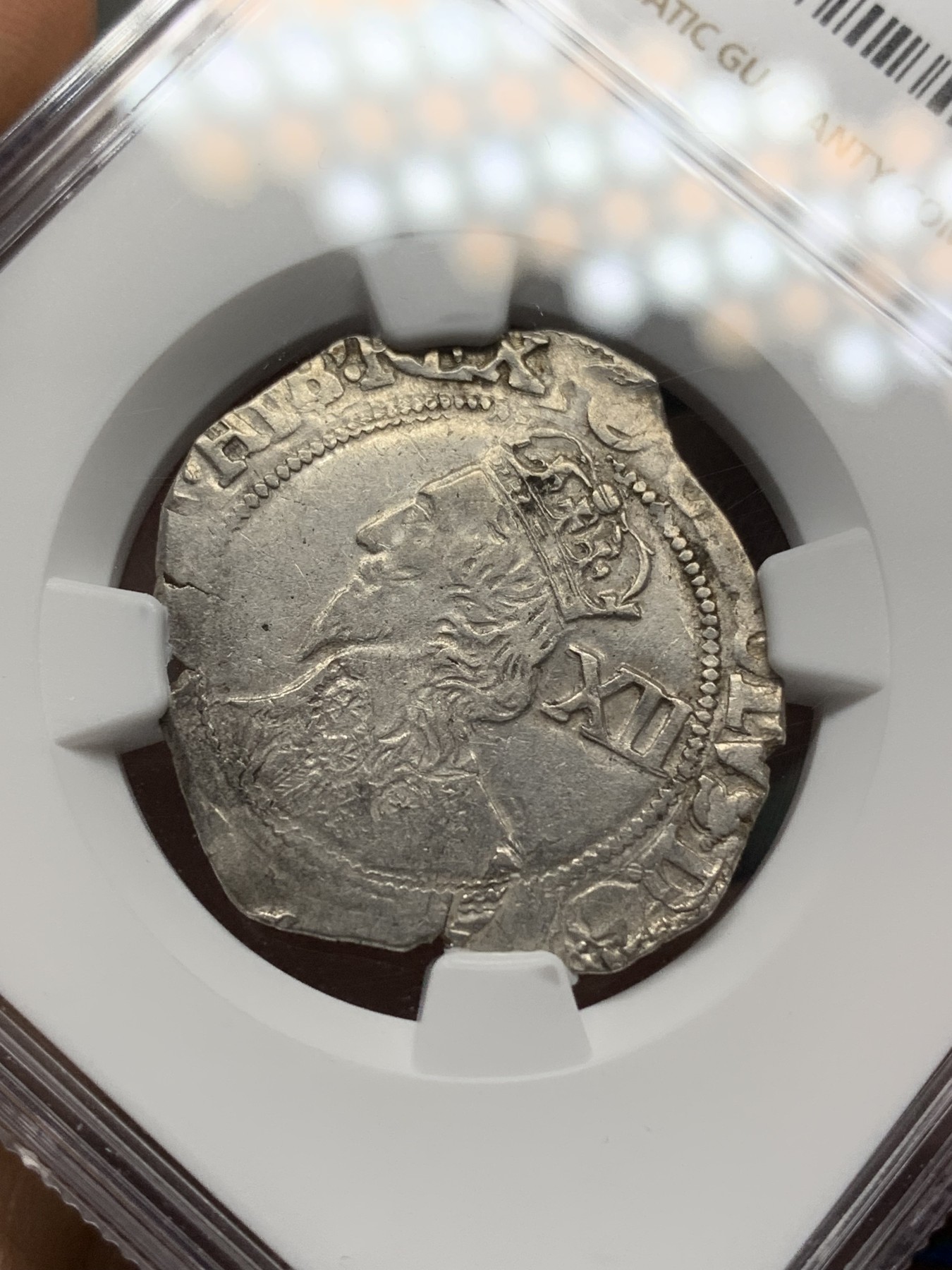 《竞宝斋》第216场-周日，周一 2场 (全场包邮) NGC-XF 英格兰1625-1649年 查理一世1先令银币 人像面和盾徽面打制非常清晰，基本没有弱打，十分难得，NGC严评最少是AU的状态