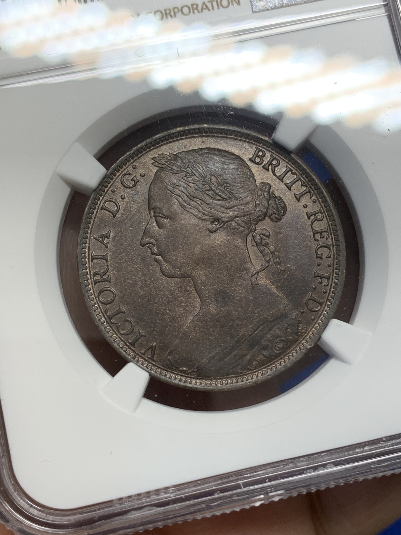 《竞宝斋》第216场-周日，周一 2场 (全场包邮) NGC-MS61BN 英国 1889年 青年维多利亚女王 一便士 铜币 小面值未流通好品极难
