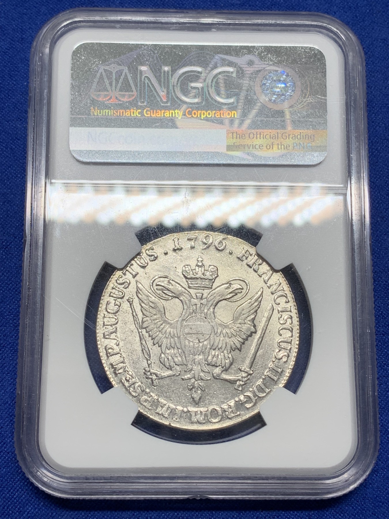 《竞宝斋》第216场-周日，周一 2场 (全场包邮) NGC-MS61 德国 1796年 汉堡自由市 32先令银币 早期汉堡徽章,非常少见,更高分仅三枚