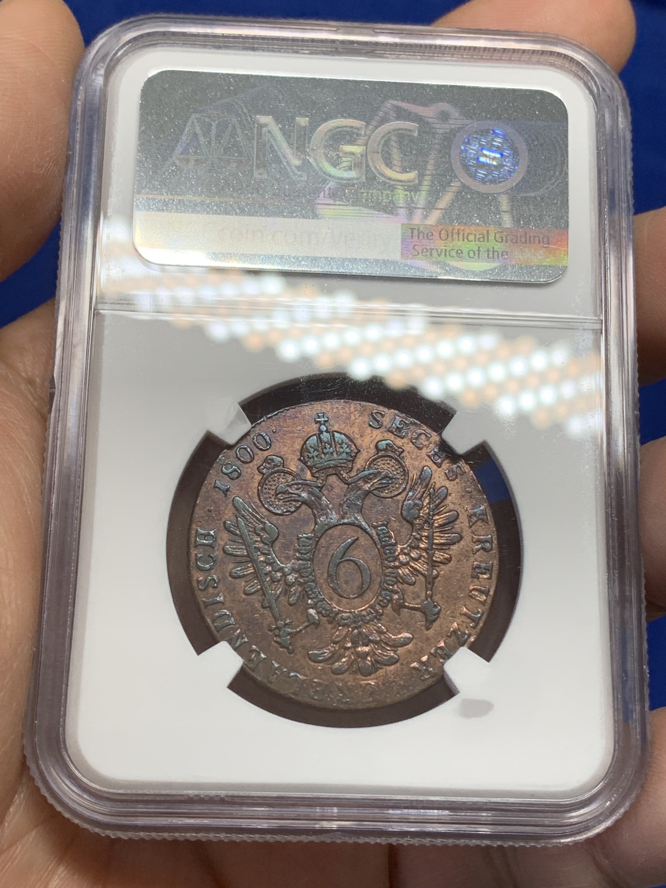 《竞宝斋》第216场-周日，周一 2场 (全场包邮) NGC XFD 1800年奥地利6K铜币