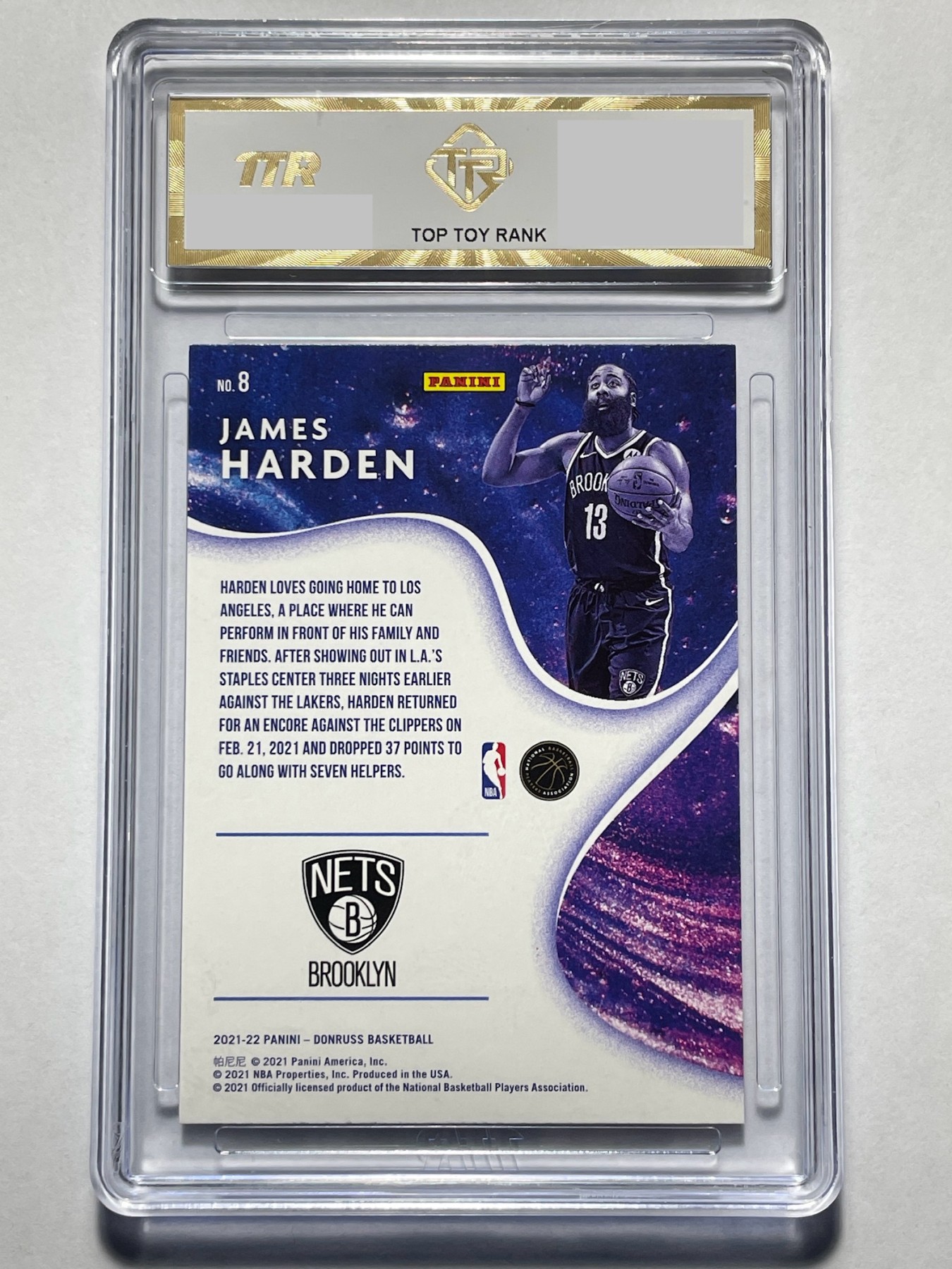 【德藏】卡牌拍卖第6期【无每件最低收费！！！】 NBA 2021 PANINI donruss 布鲁克林篮网 大胡子 詹姆斯·哈登 TTR 9