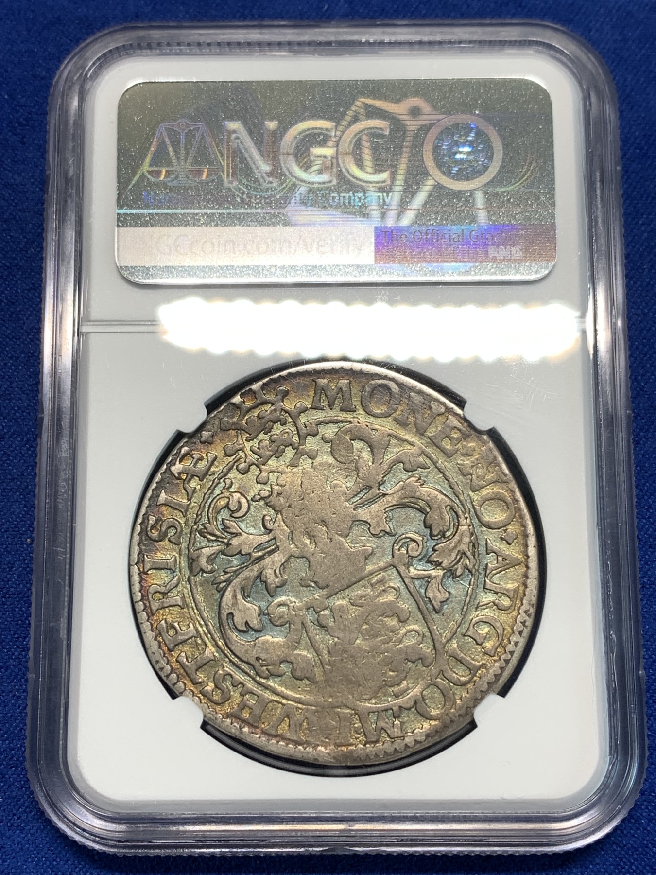 《竞宝斋》第216场-周日，周一 2场 (全场包邮) NGC VG10 荷兰1588年西弗里斯兰执剑 1RD400多年传承 第二个入盒亚军分