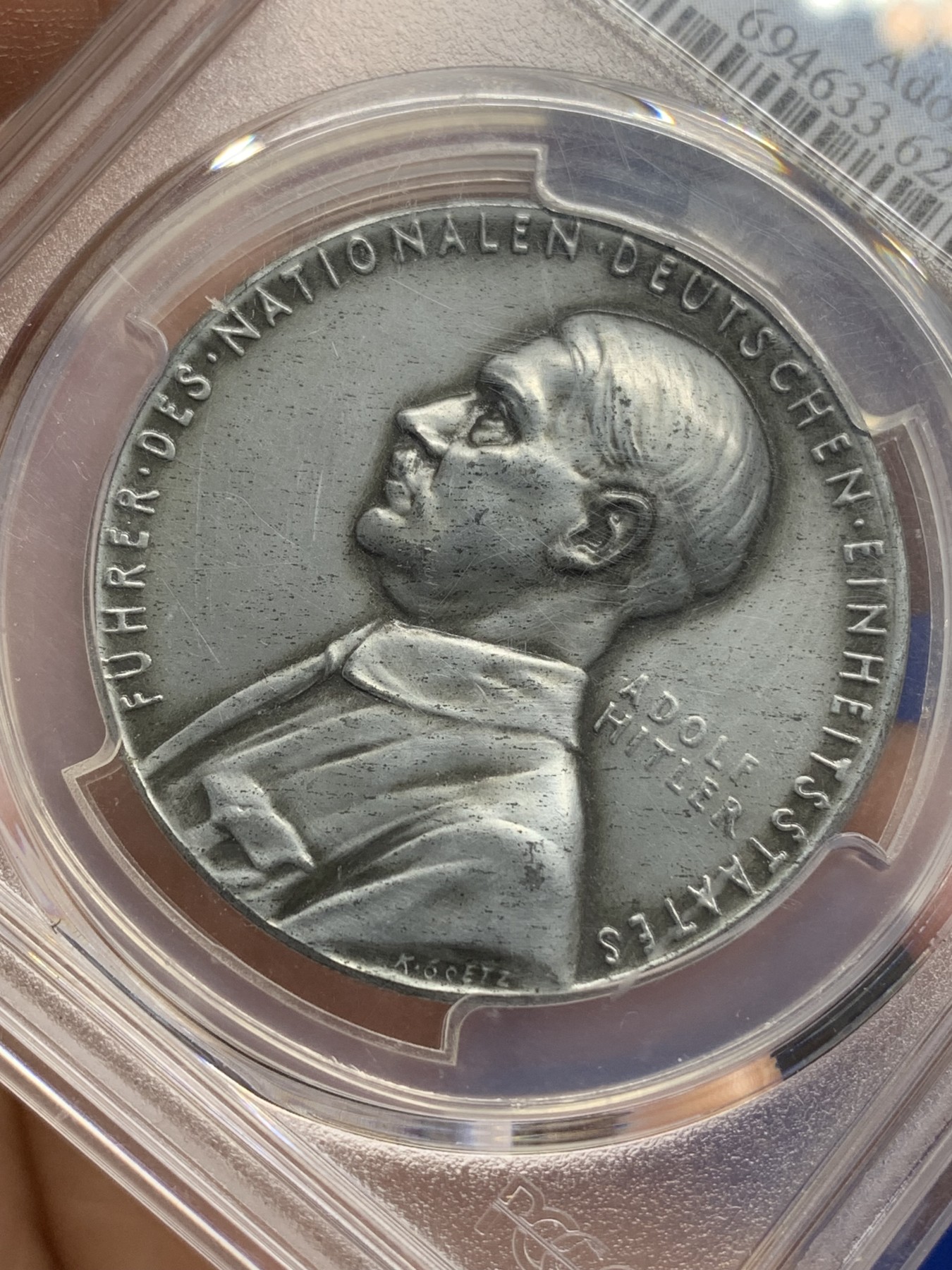 《竞宝斋》第216场-周日，周一 2场 (全场包邮) PCGS SP62 德意志1934第三帝国元首取消邦国制锌合金纪念章！官网唯一亚军分，很少见的品种！