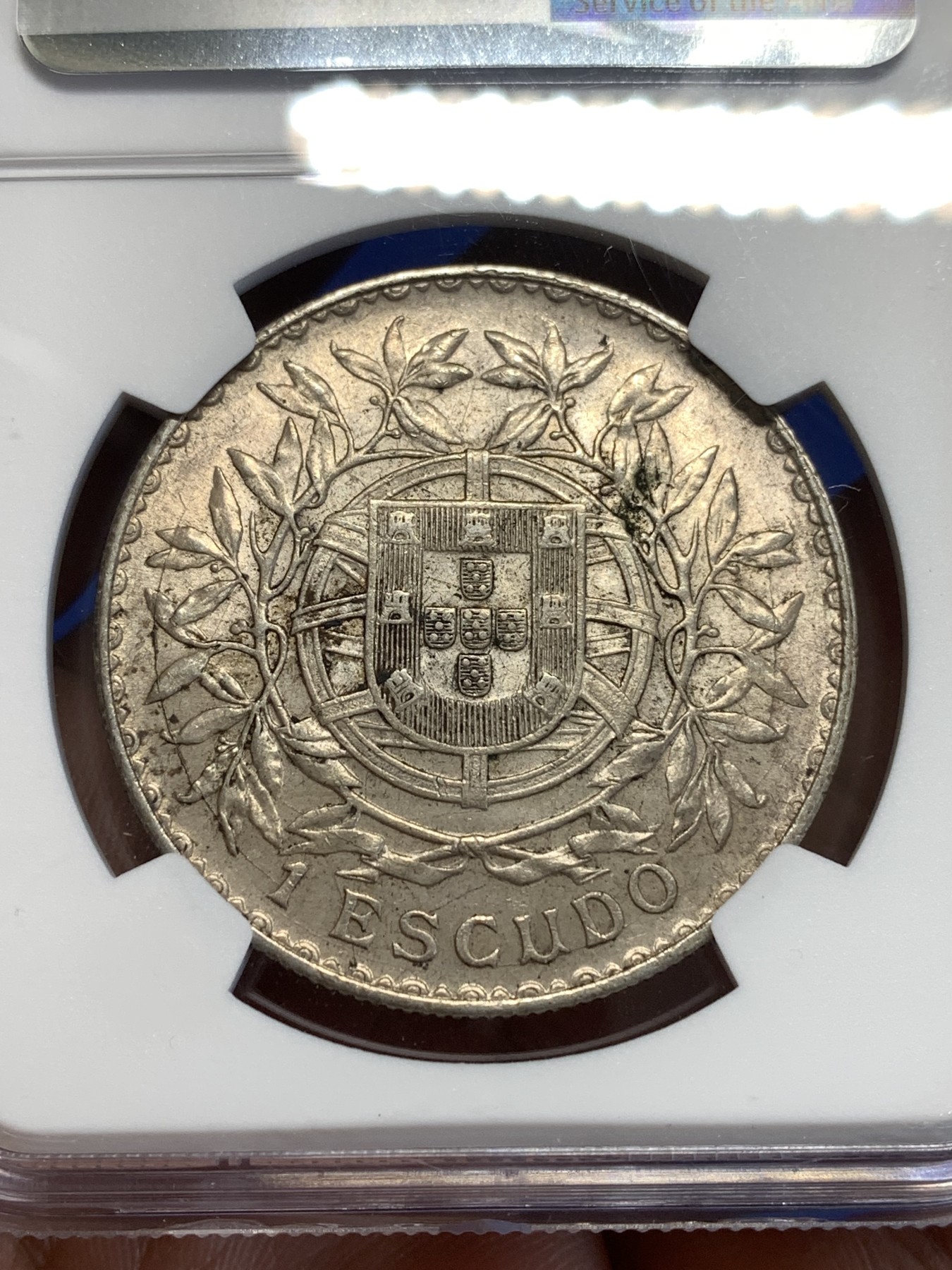 《竞宝斋》第216场-周日，周一 2场 (全场包邮) NGC-MS62 葡萄牙1916年女神头像1埃斯库多大银币