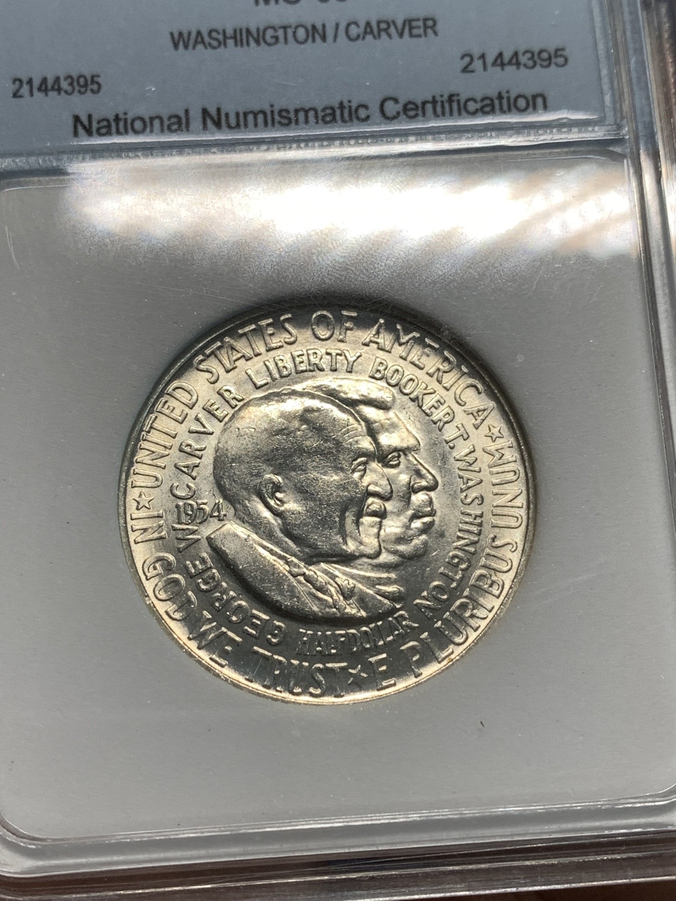 《竞宝斋》第216场-周日，周一 2场 (全场包邮) nnc早期评级 ms65 美国 1954年 半美元银币