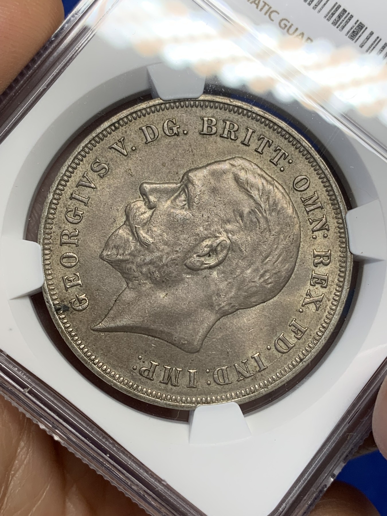 《竞宝斋》第216场-周日，周一 2场 (全场包邮) NGC- MS63 英国1935年木马剑银币，转光好品。