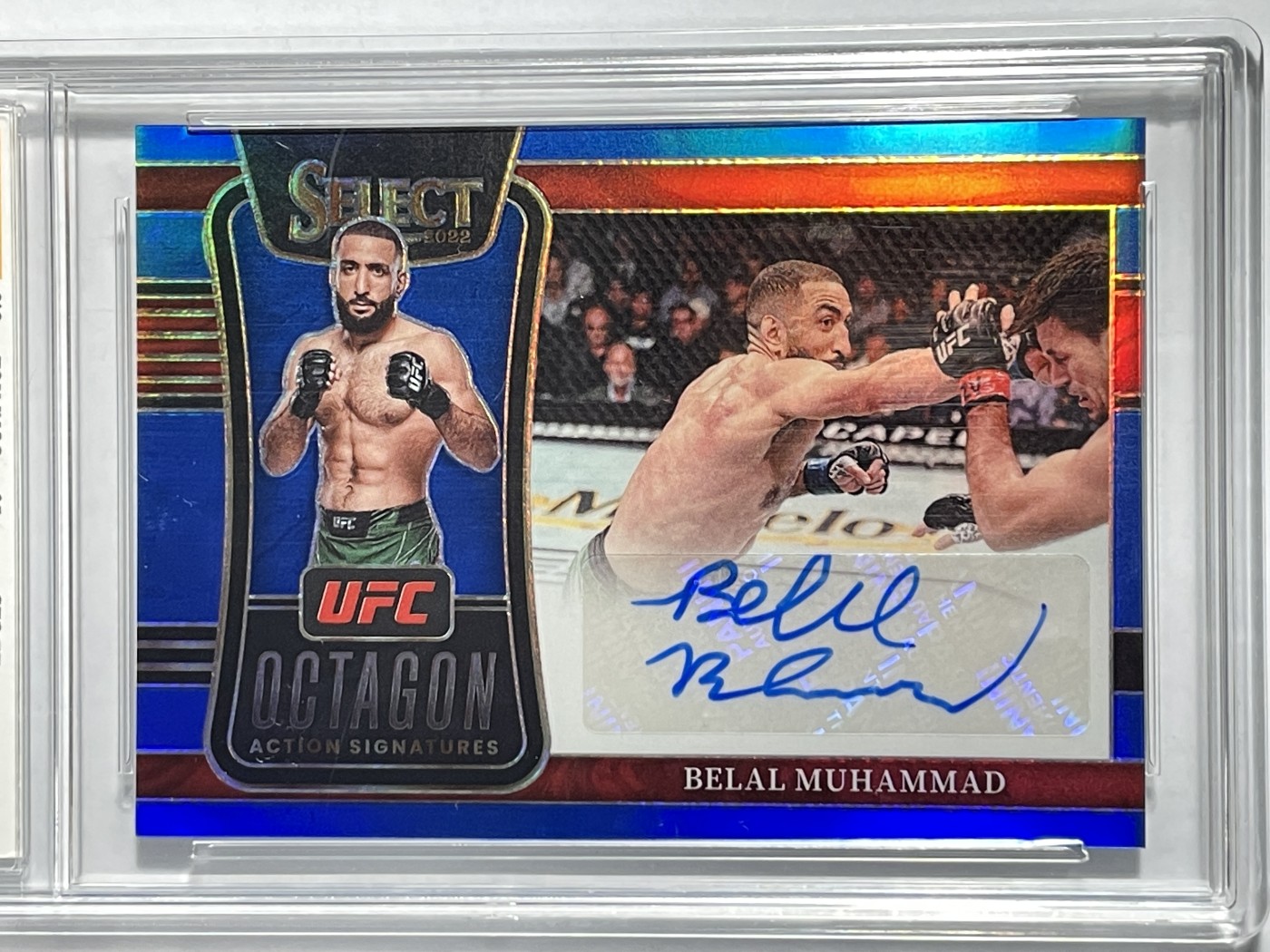 【德藏】卡牌拍卖第6期【无每件最低收费！！！】  UFC 2022 PANINI SELECT 贝拉·穆罕默德 49编 亲签限编卡 横版 TQG 9.5 签字9.5
