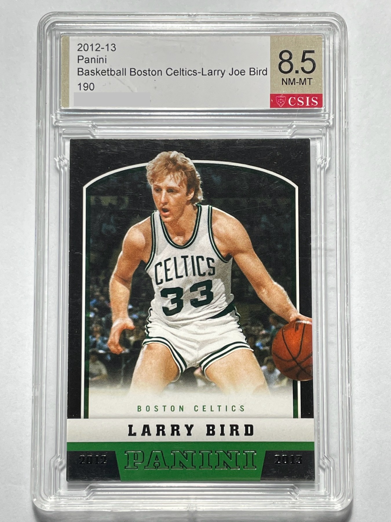 【德藏】卡牌拍卖第6期【无每件最低收费！！！】 NBA 2012-13 PANINI 波士顿凯尔特人 大鸟 拉里·伯德 CSIS 8.5 前有大鸟后有吹杨~