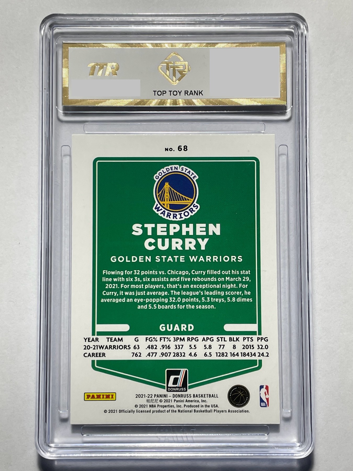 【德藏】卡牌拍卖第6期【无每件最低收费！！！】 NBA 2021 PANINI donruss 金州勇士 小学生 斯蒂芬·库里 TTR 9