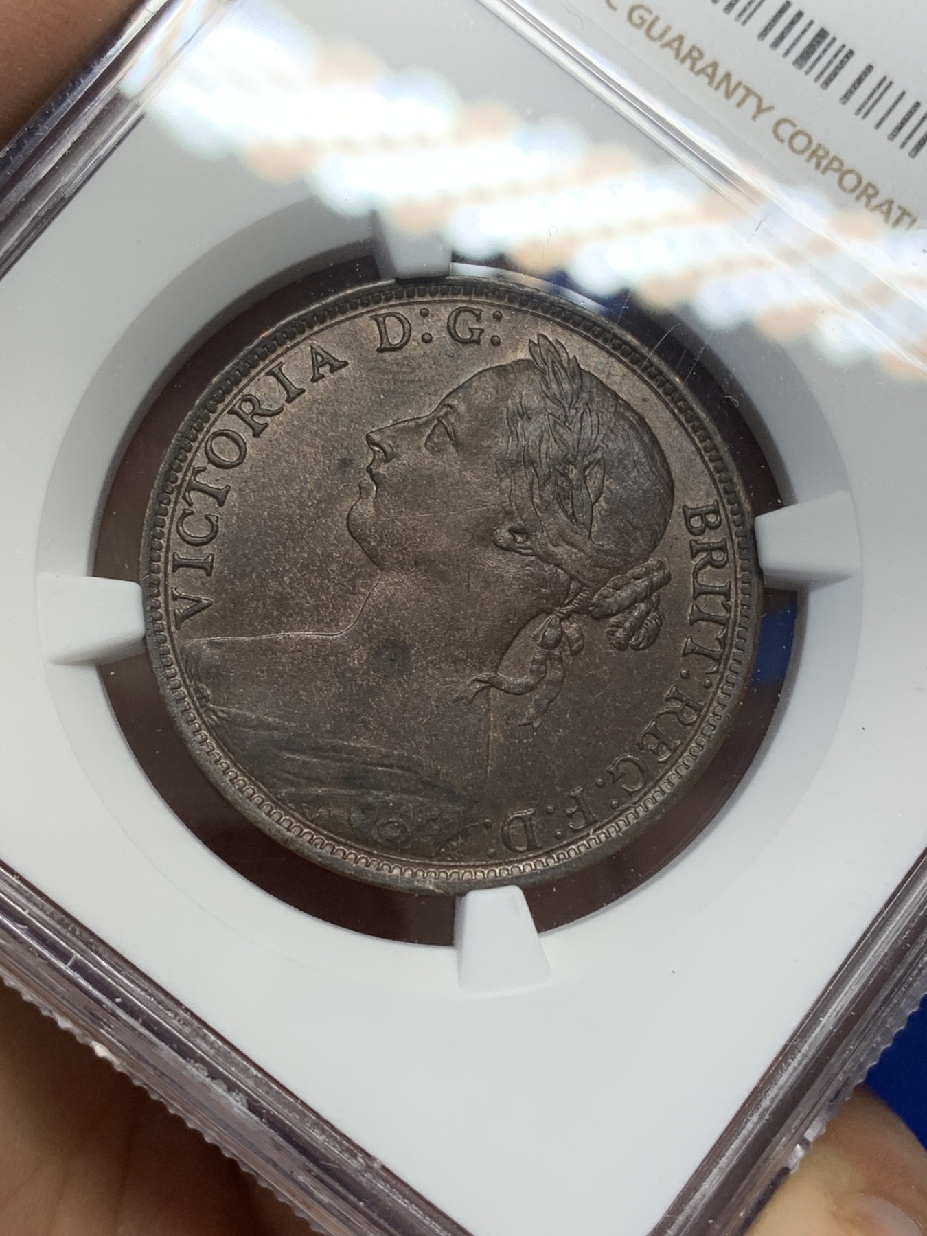 《竞宝斋》第216场-周日，周一 2场 (全场包邮) NGC-MS61BN 英国 1889年 青年维多利亚女王 一便士 铜币 小面值未流通好品极难