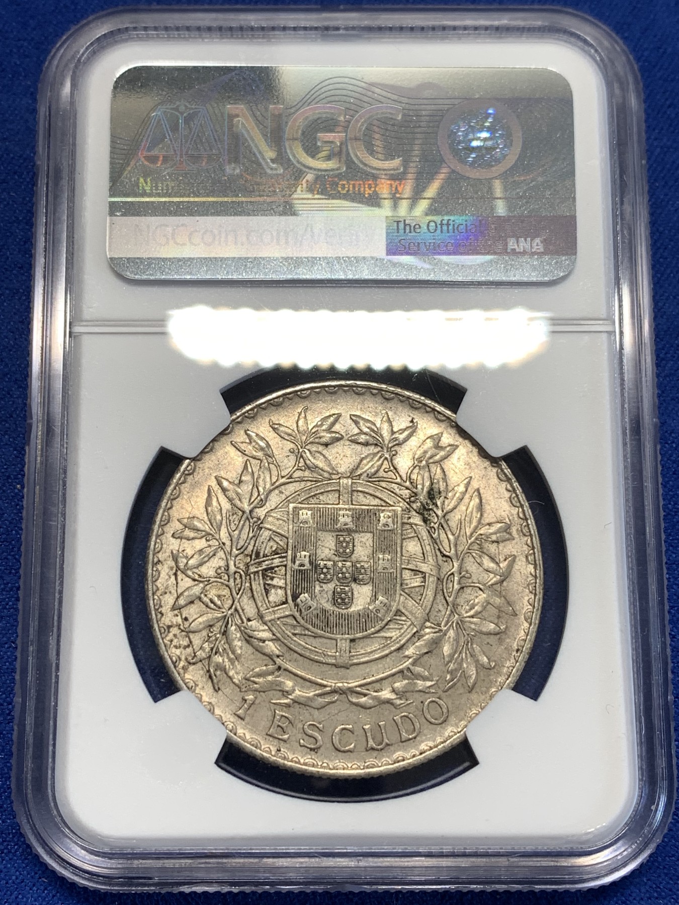 《竞宝斋》第216场-周日，周一 2场 (全场包邮) NGC-MS62 葡萄牙1916年女神头像1埃斯库多大银币