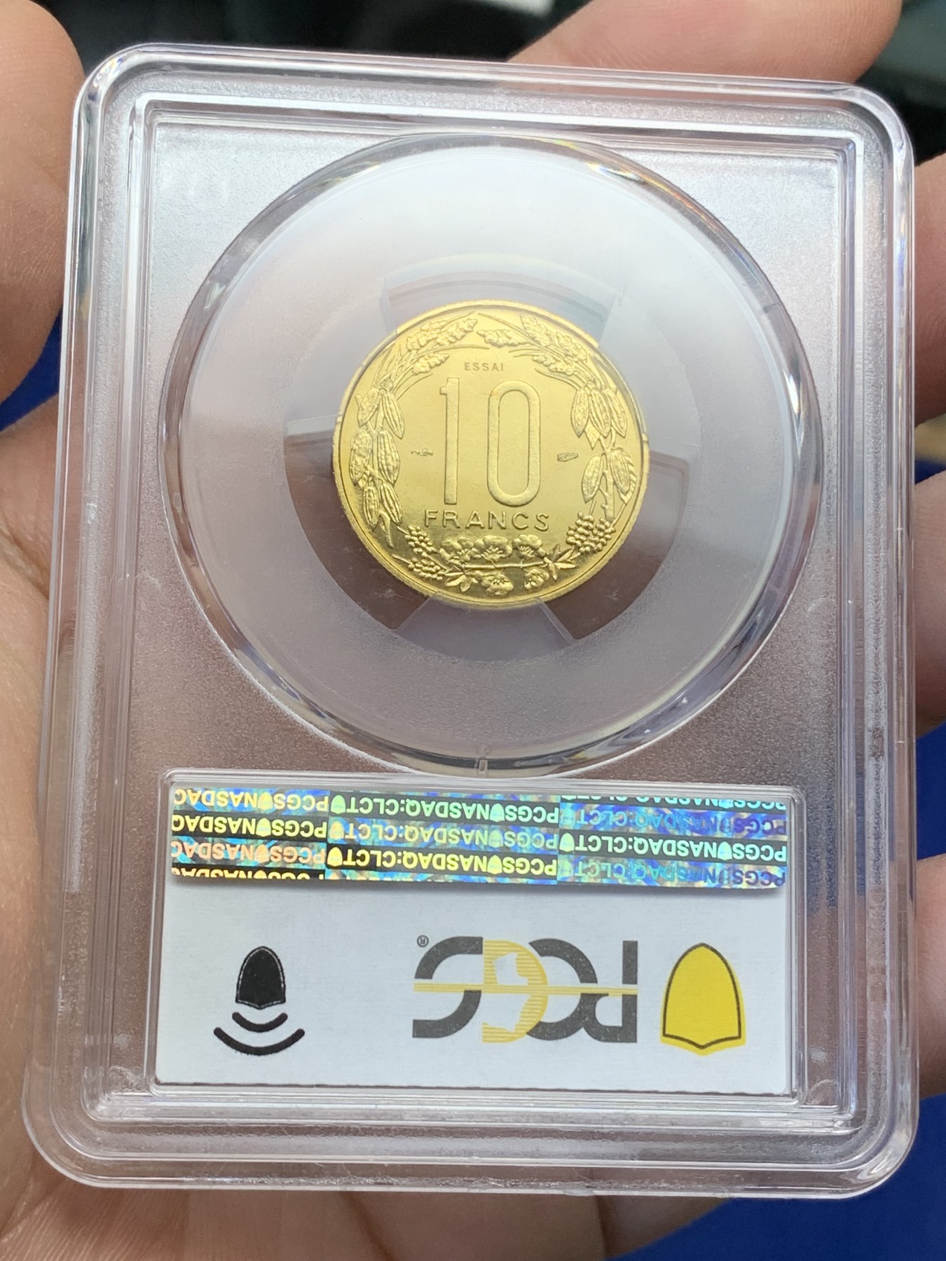 《竞宝斋》第216场-周日，周一 2场 (全场包邮) PCGS SP68 1958年法属喀麦隆10法郎ESSAI样币 冠军分极致品相！