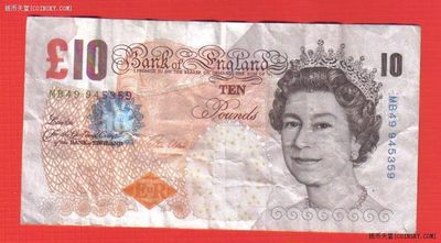 英国10镑 2000年版 签名少 欧洲纸币 品相如图 八五品 - 英国10镑 2000年版 签名少 欧洲纸币 品相如图 八五品