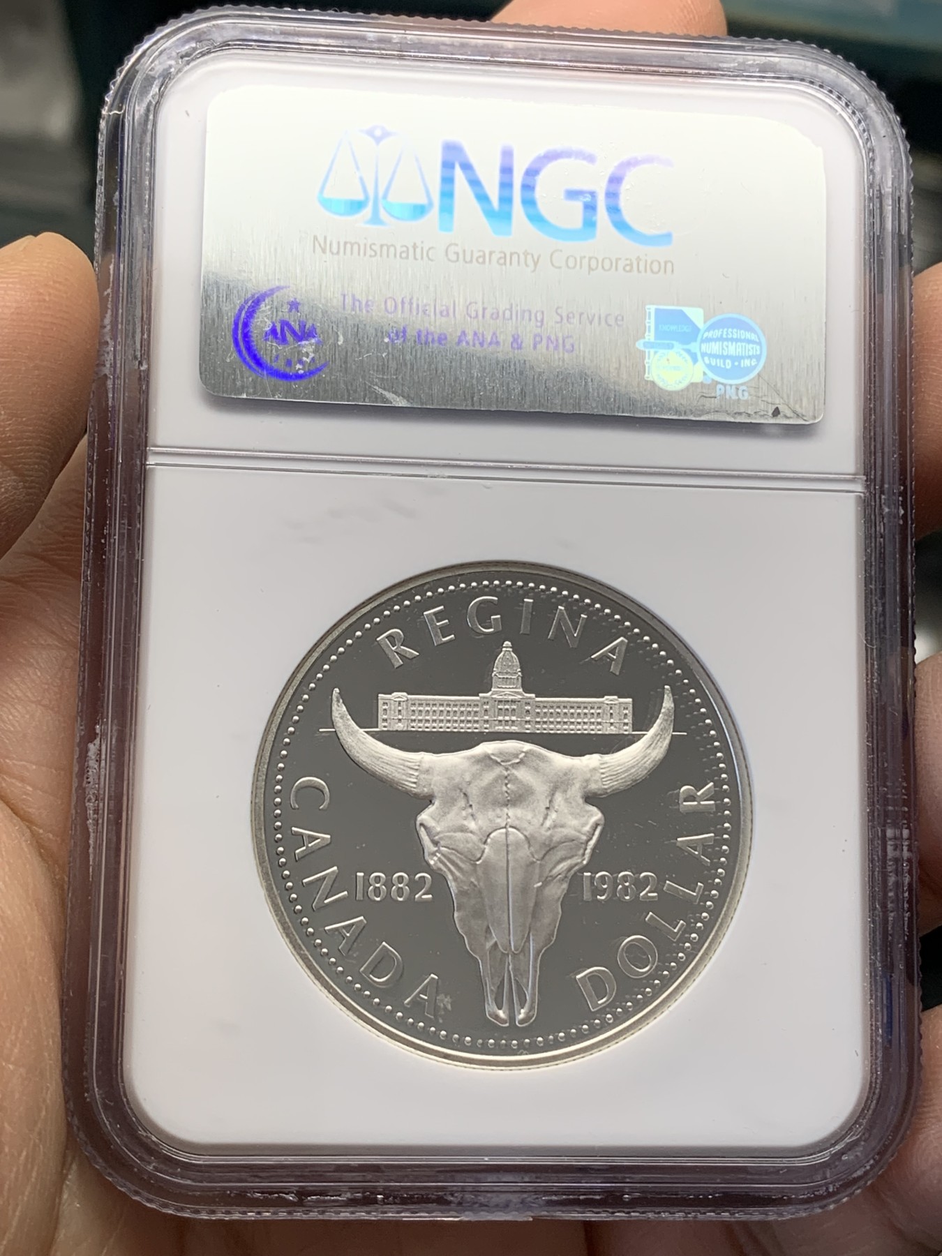 《竞宝斋》第216场-周日，周一 2场 (全场包邮) NGC PF69UC 加拿大1982年百年纪念1元银币