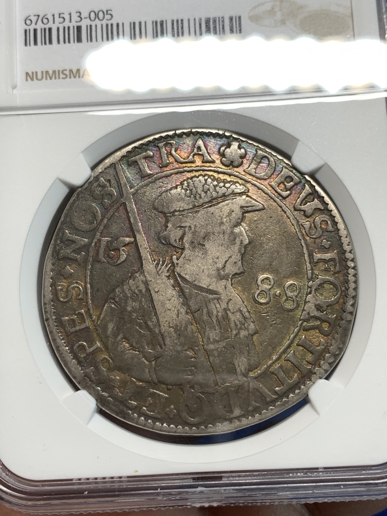 《竞宝斋》第216场-周日，周一 2场 (全场包邮) NGC VG10 荷兰1588年西弗里斯兰执剑 1RD400多年传承 第二个入盒亚军分