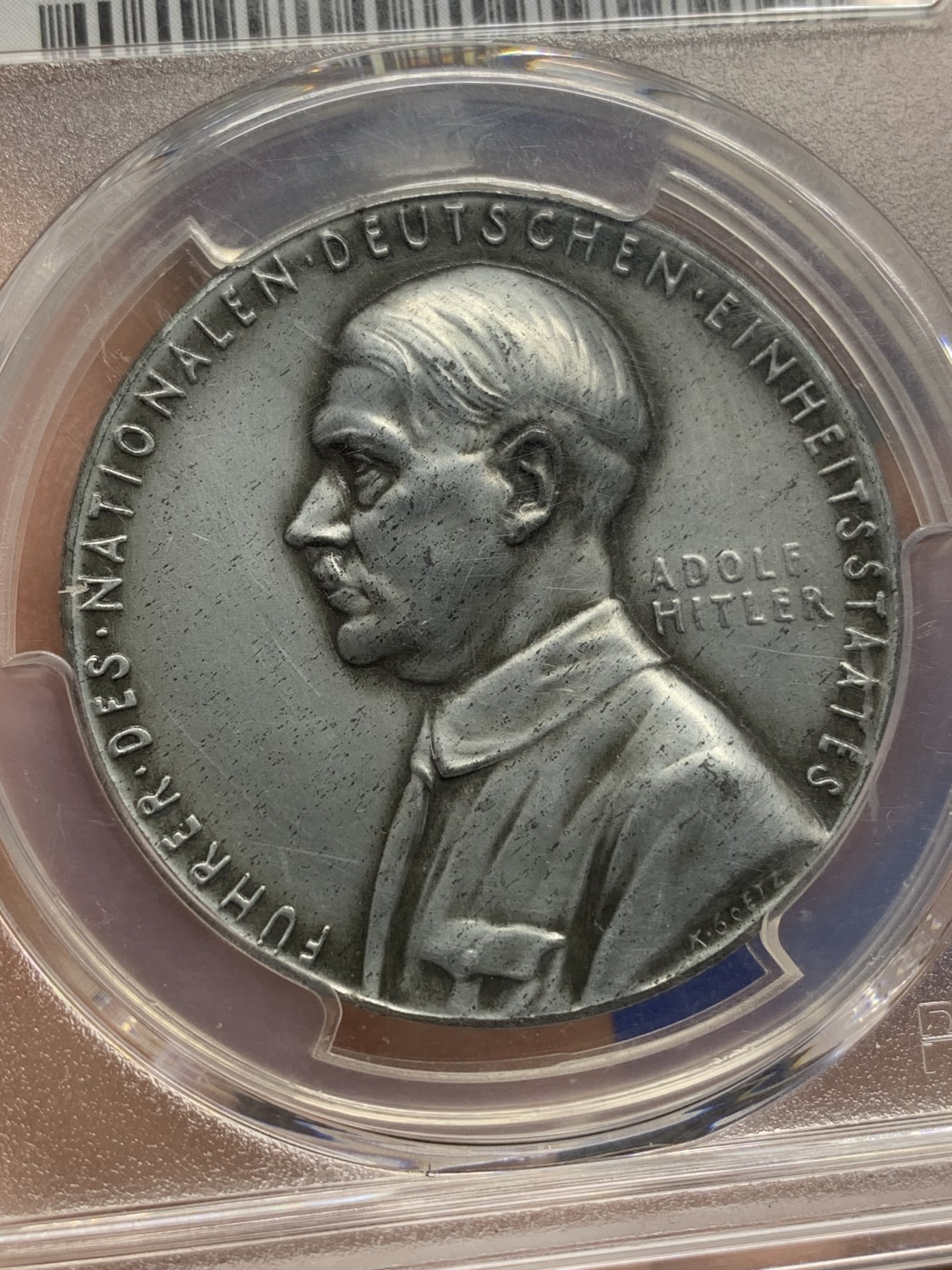 《竞宝斋》第216场-周日，周一 2场 (全场包邮) PCGS SP62 德意志1934第三帝国元首取消邦国制锌合金纪念章！官网唯一亚军分，很少见的品种！