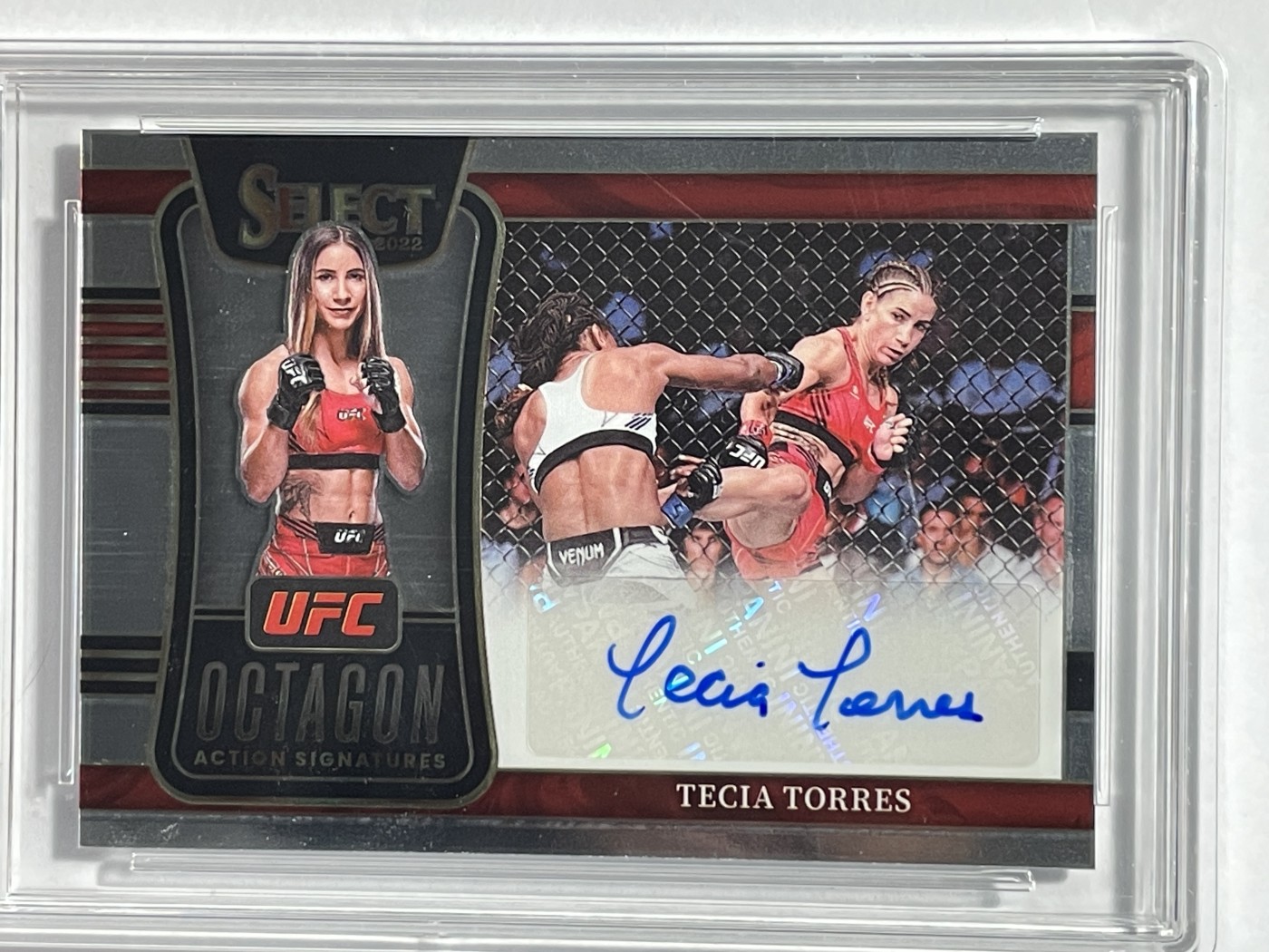 【德藏】卡牌拍卖第6期【无每件最低收费！！！】  UFC 2022 PANINI SELECT 特西娅·托雷斯 亲签卡 横版 TQG 9.5 签字10
