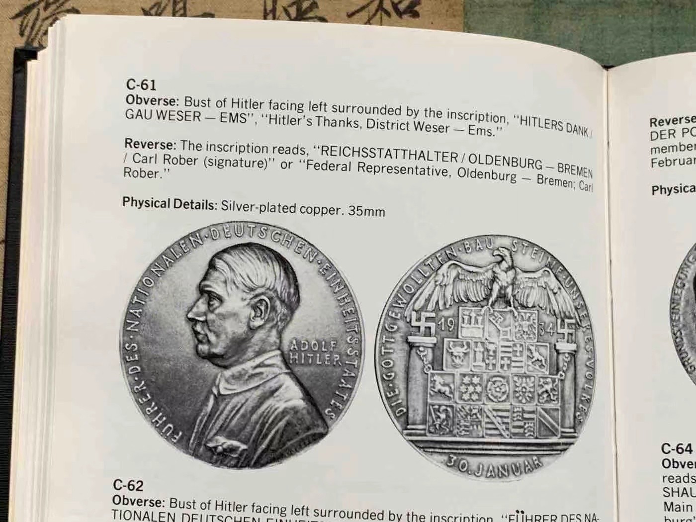 《竞宝斋》第216场-周日，周一 2场 (全场包邮) PCGS SP62 德意志1934第三帝国元首取消邦国制锌合金纪念章！官网唯一亚军分，很少见的品种！