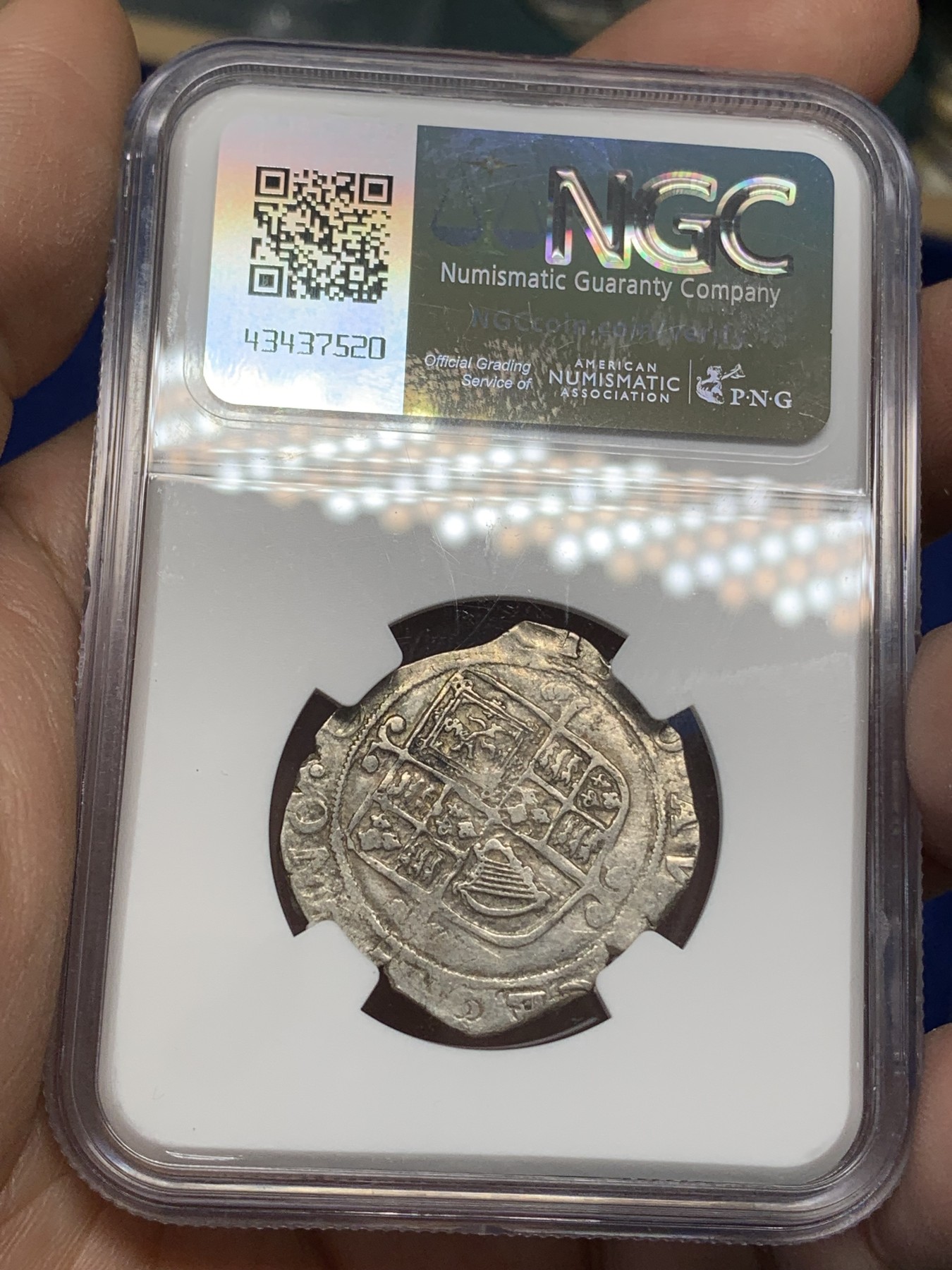 《竞宝斋》第216场-周日，周一 2场 (全场包邮) NGC-XF 英格兰1625-1649年 查理一世1先令银币 人像面和盾徽面打制非常清晰，基本没有弱打，十分难得，NGC严评最少是AU的状态