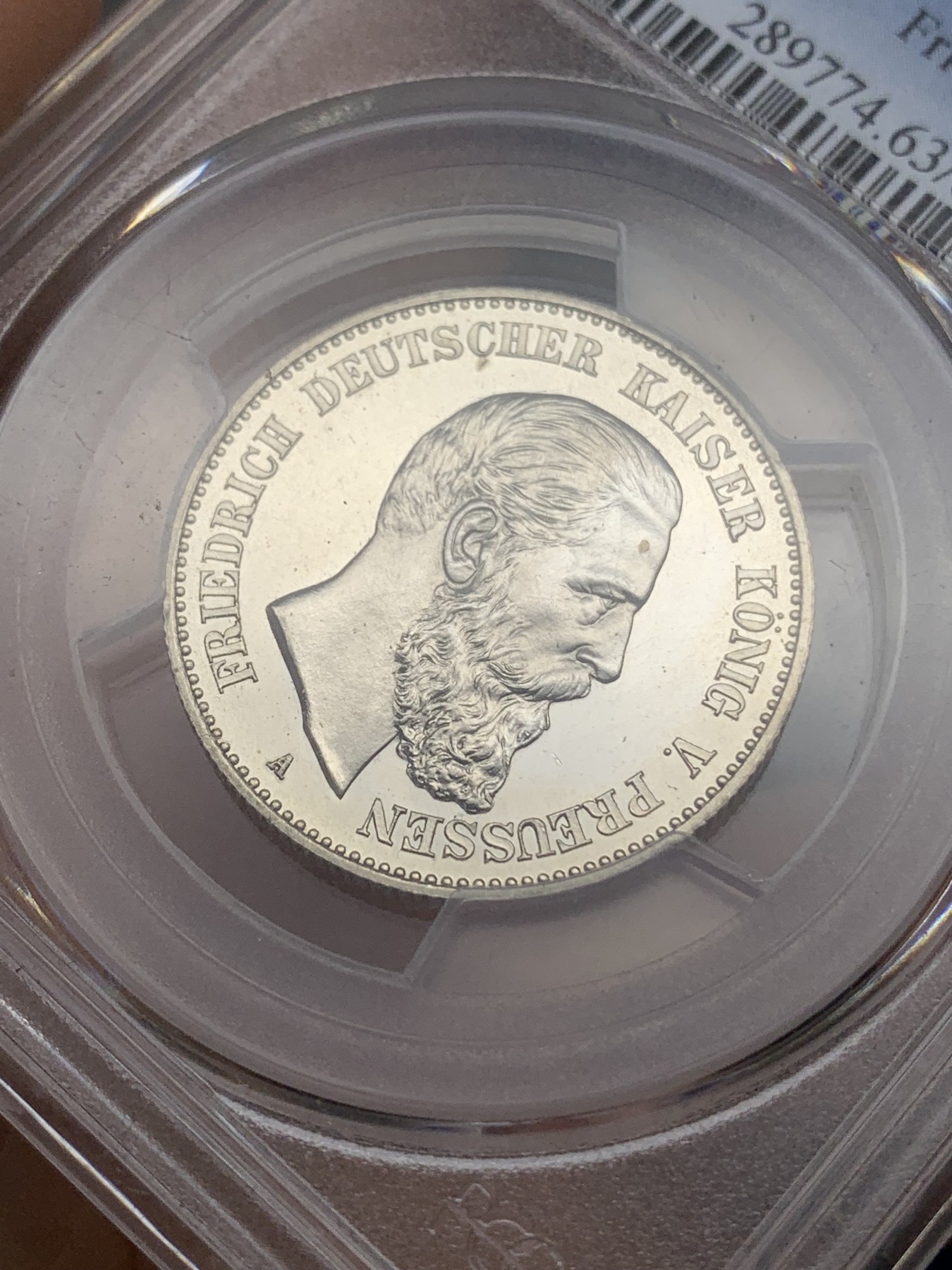 《竞宝斋》第216场-周日，周一 2场 (全场包邮) PCGS-PR63 德国1888年腓特烈三世 精致2马克银币 稀少品种 普制已经少见了，精制更难得