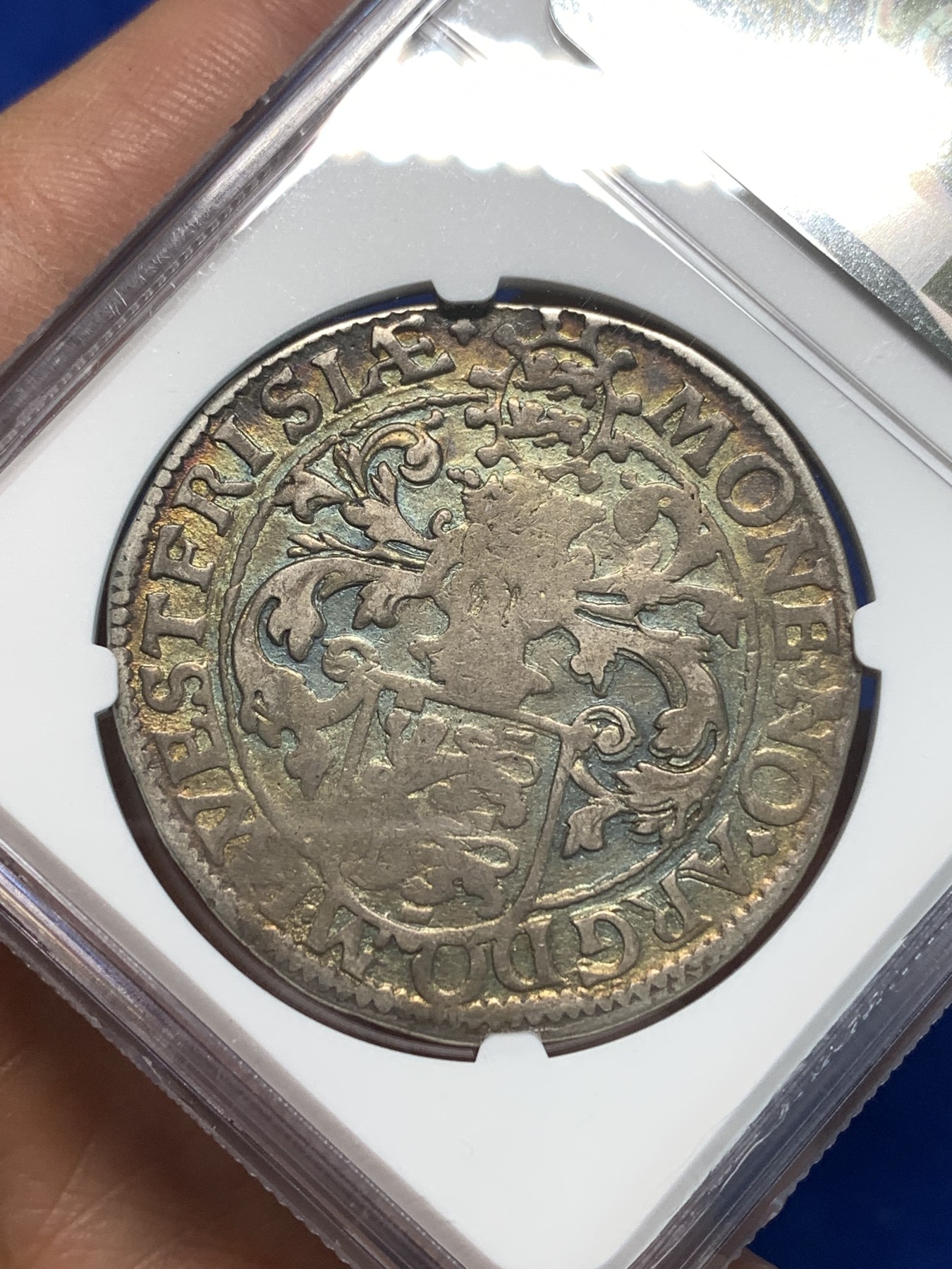 《竞宝斋》第216场-周日，周一 2场 (全场包邮) NGC VG10 荷兰1588年西弗里斯兰执剑 1RD400多年传承 第二个入盒亚军分