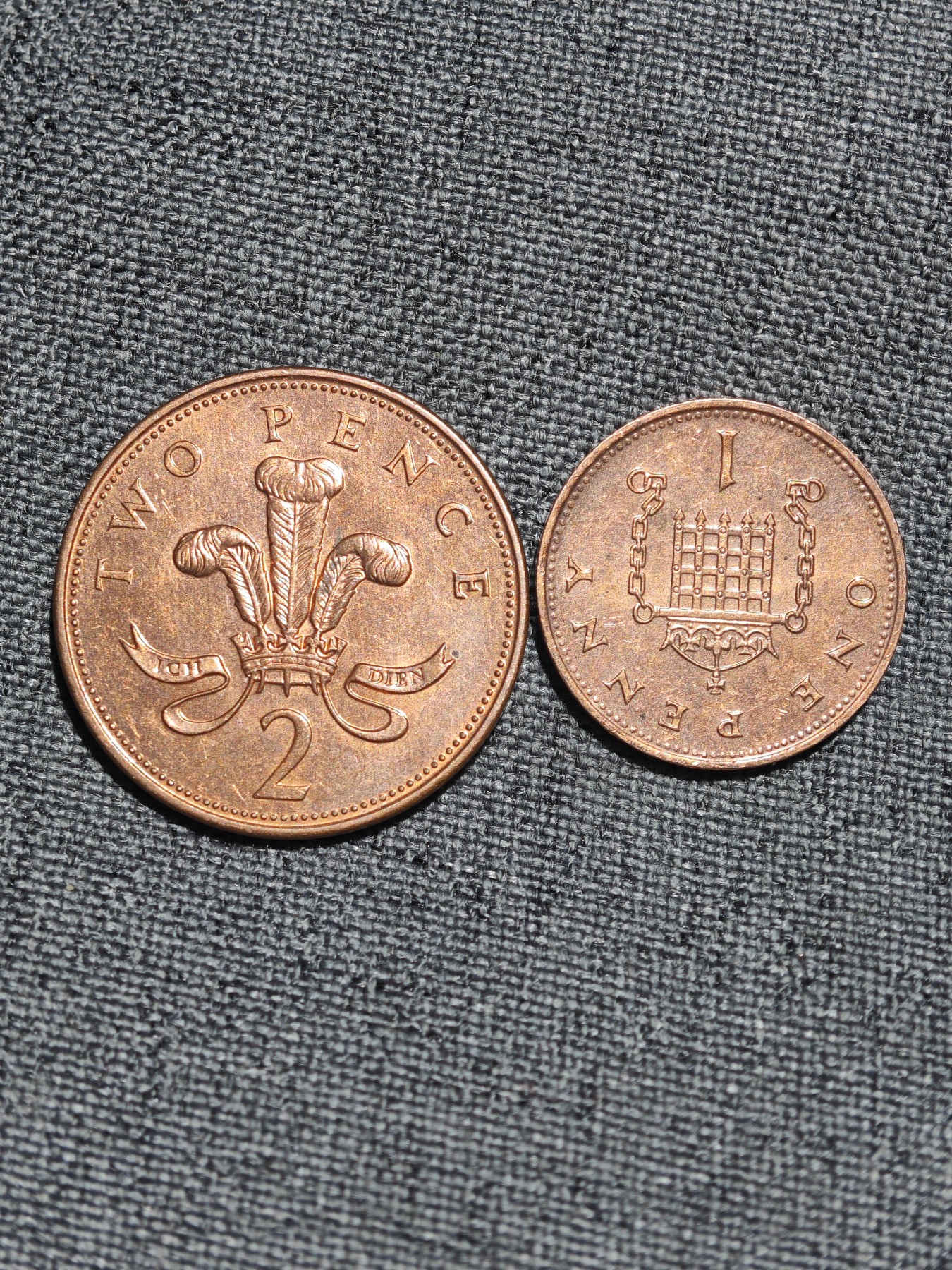 外国硬币收藏店第2期 很新的英国2、1便士2枚