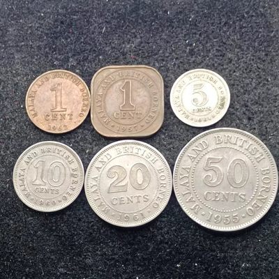 【淘币小摊】第二百零七拍 散币场  周五到周日三连拍 满百包邮可预留 每周一发货  - 马来亚6枚套