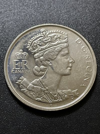 洪武诸明·稀奇钱币基地72场 - 加拿大纪念币 女王登基50周年 50分  细节完美 原光