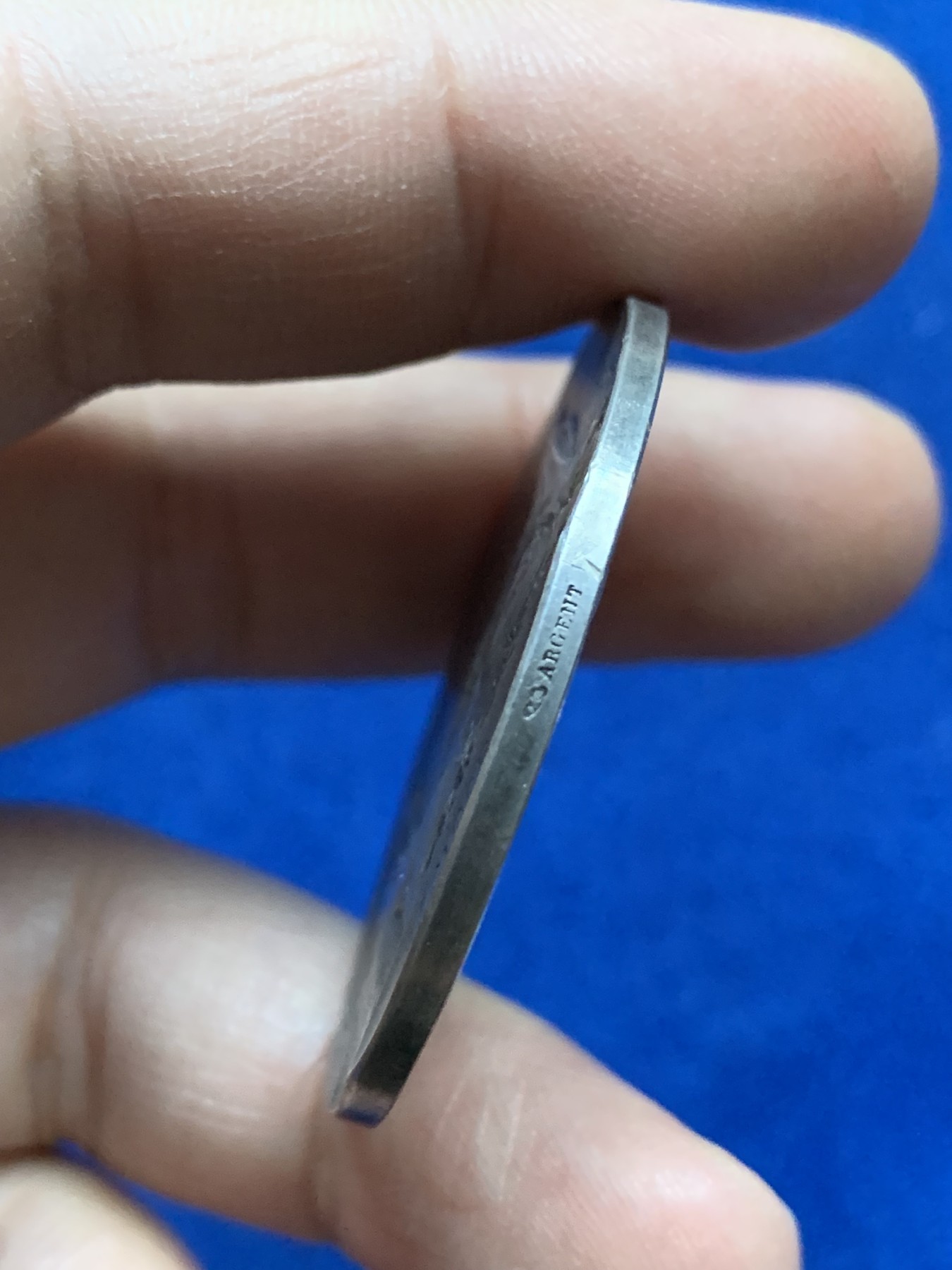 《竞宝斋》八角与章专场 第217场-周日，周一 2场 (全场包邮) 法国1903年名家罗蒂结婚纪念银章，永恒的爱，31.86g，41.5mm，丰饶角边铭