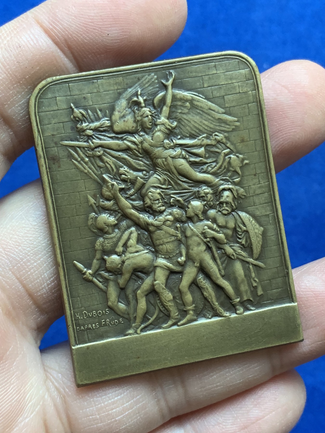 《竞宝斋》八角与章专场 第217场-周日，周一 2场 (全场包邮) 法国法国军事装备公司联盟铜章，51.2*39.7mm，47.32g，铜标