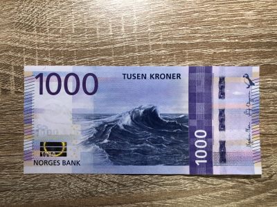 ❄️🍂甜小邱世界纸币收藏🍂第93期🐇❄️ - 全新UNC 挪威 1000克朗 靓号 大海浪 严重缺货品种 最高值 2019