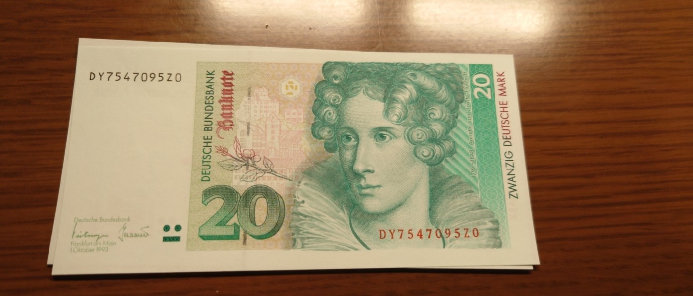 【世界钱币】精选微拍第82期暨2023年第二十九期 德国马克选号专场 1993年德国20马克 全新绝品 号码DY7547095Z0