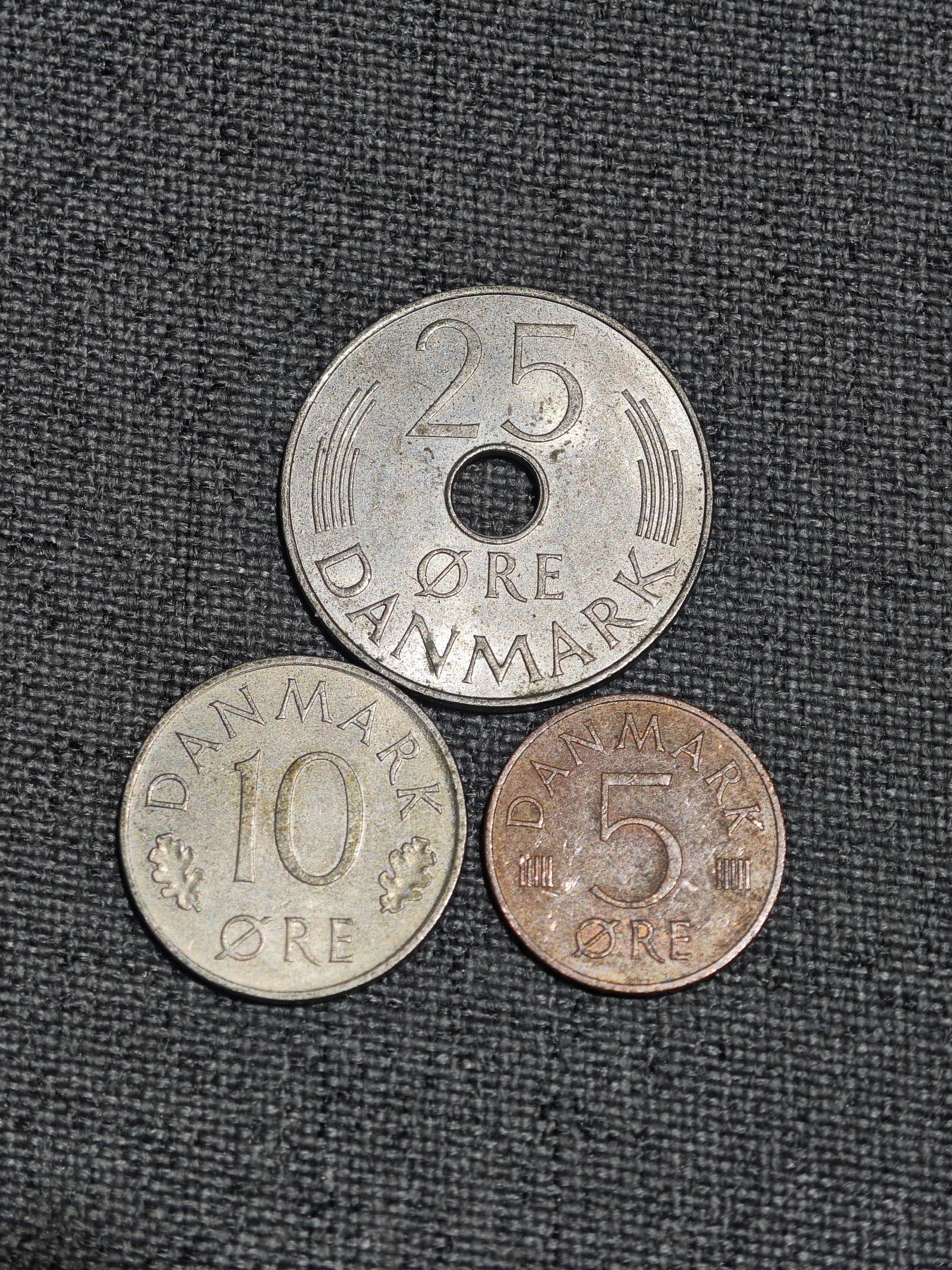 外国硬币收藏店第2期 丹麦25、10、5欧尔一套