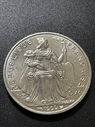 洪武诸明·稀奇钱币基地72场 - 全新1999年法属波利尼西亚5法郎