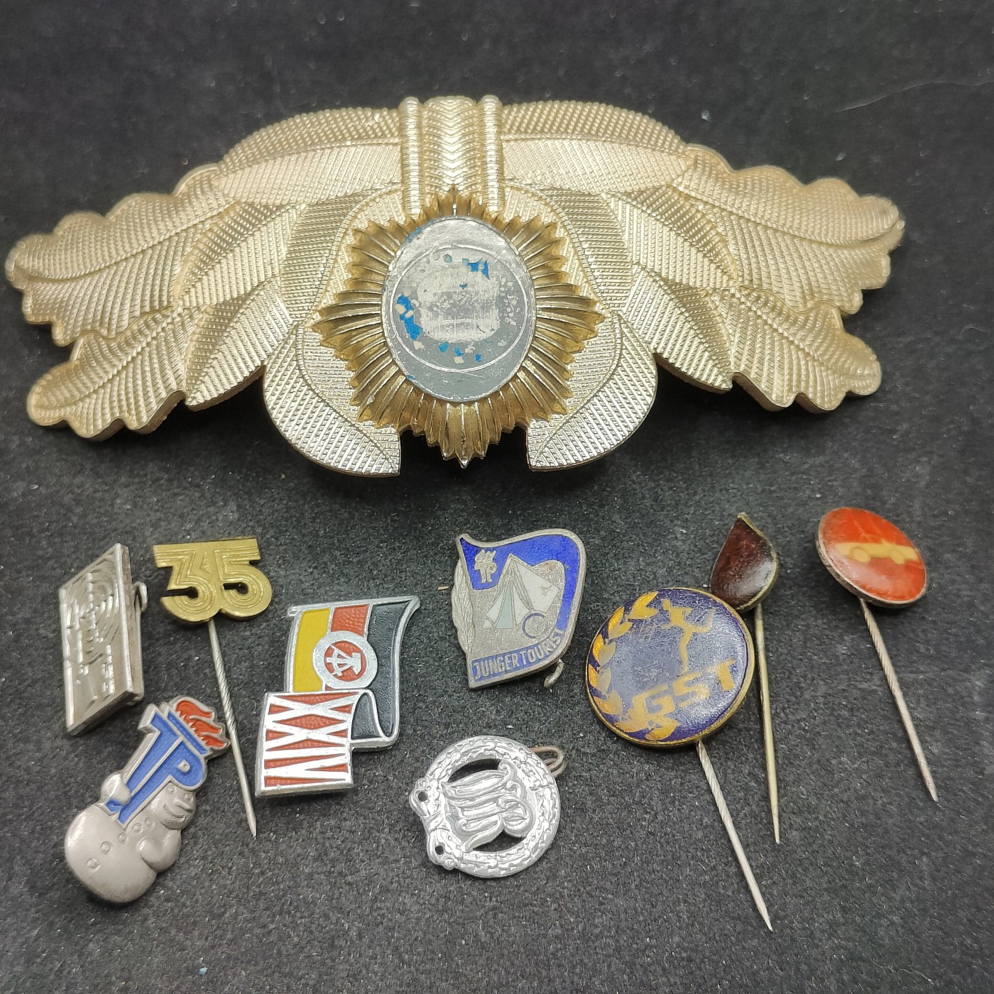 全场0元起拍 第110期 咸鱼国勋章拍卖专场 11月19日（周三）下午6：00开始 哈萨克斯坦将官礼服帽徽 +徽章杂物 十个