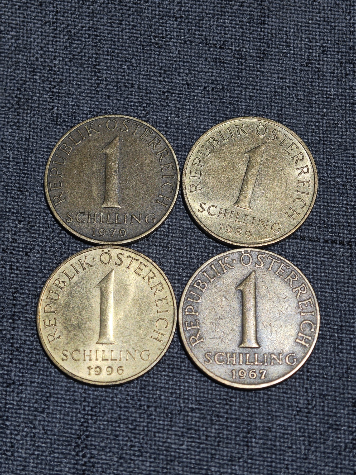 外国硬币收藏店第2期 奥地利各年份黄铜1先令4枚