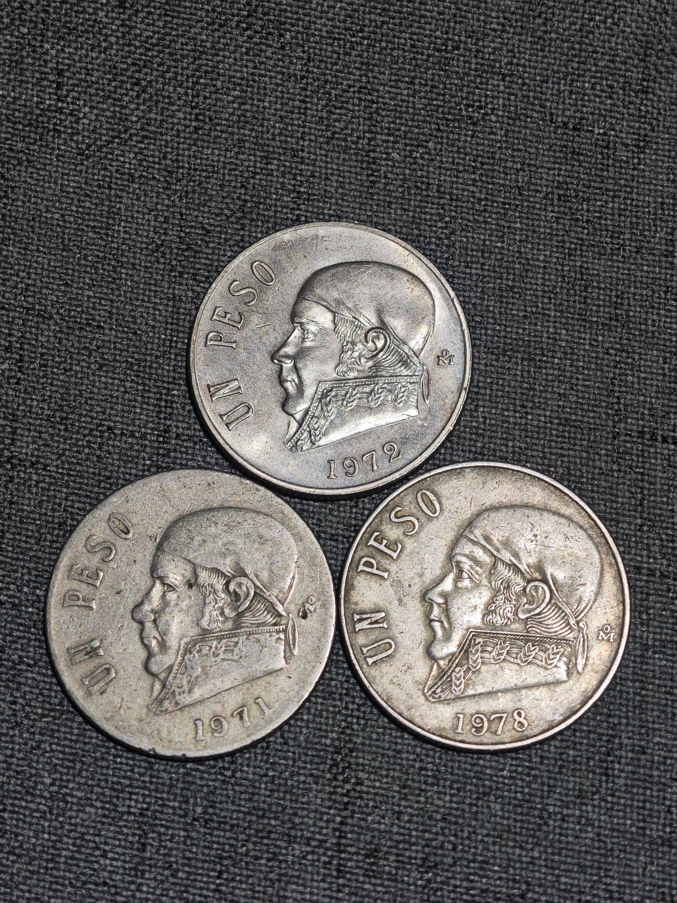 外国硬币收藏店第2期 墨西哥70年代1比索3枚