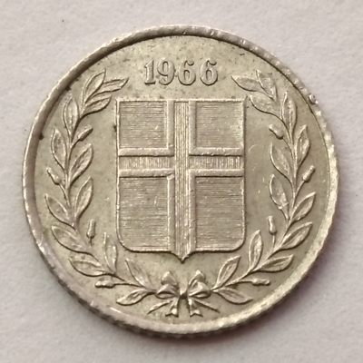布加迪🐬～世界钱币🌾第 54 期 /  欧洲及大洋洲币专场  - 冰岛🇮🇸 1966 年 10 奥拉