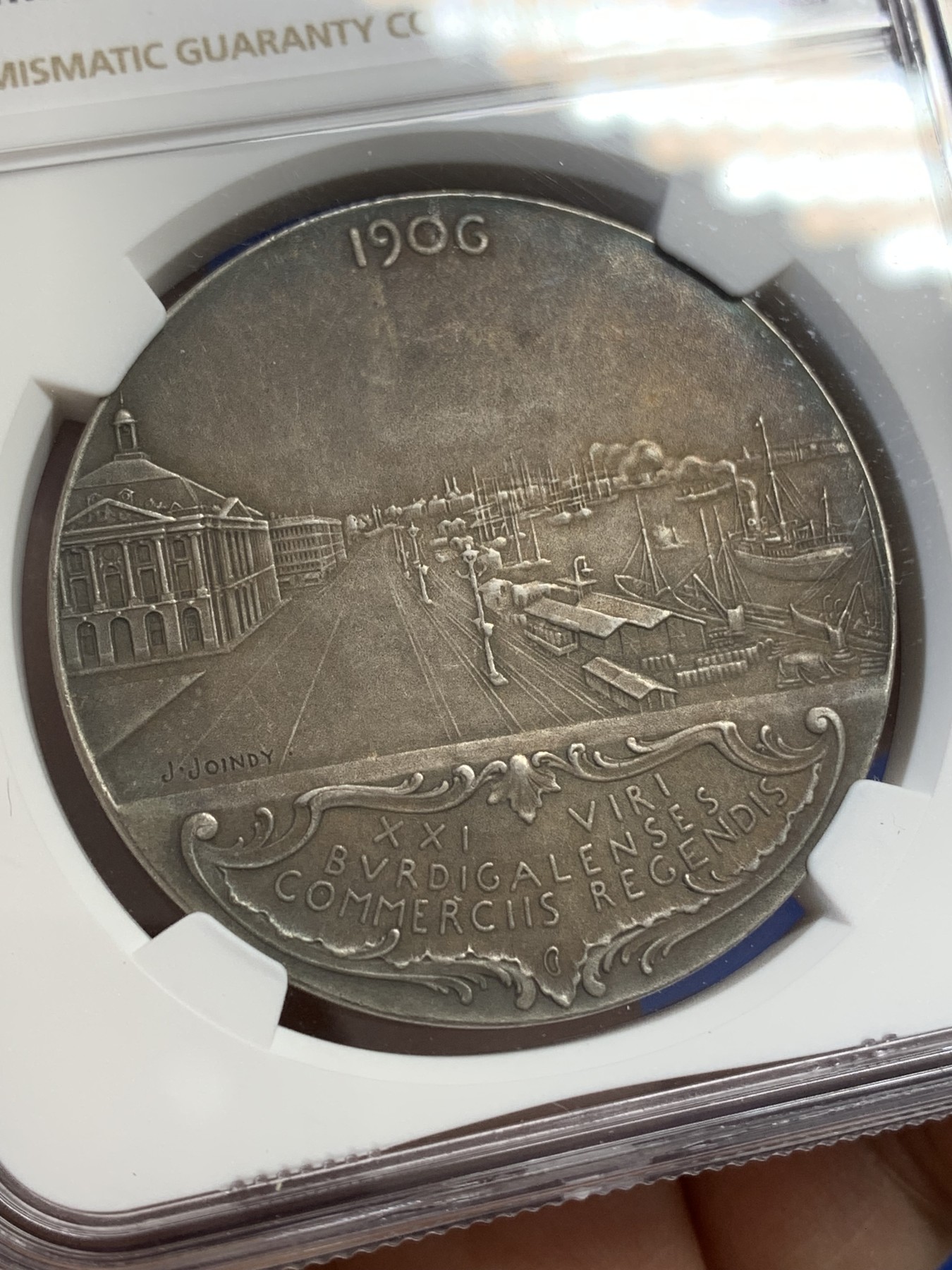 《竞宝斋》八角与章专场 第217场-周日，周一 2场 (全场包邮) NGC-MS62 少见法国波尔多商会银章