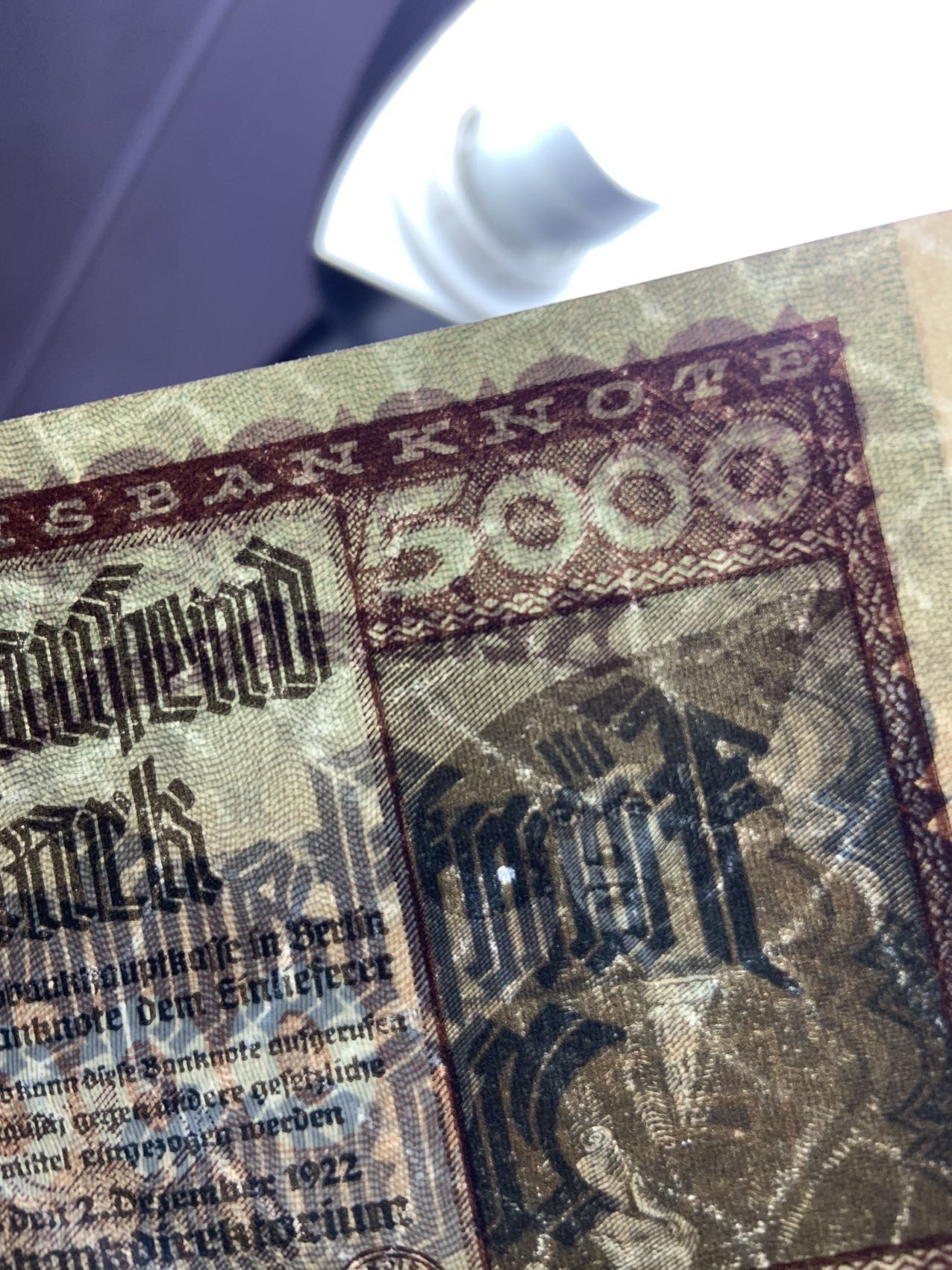 收藏联盟Quantum Auction 第305期拍卖  德国1922年5000马克 品相UNC-