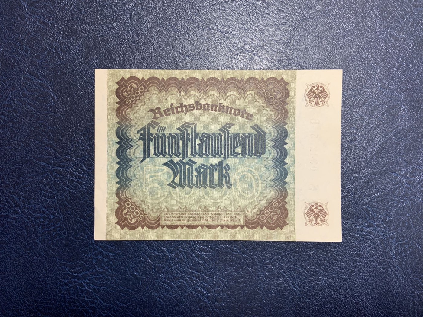 收藏联盟Quantum Auction 第305期拍卖  德国1922年5000马克 品相UNC-