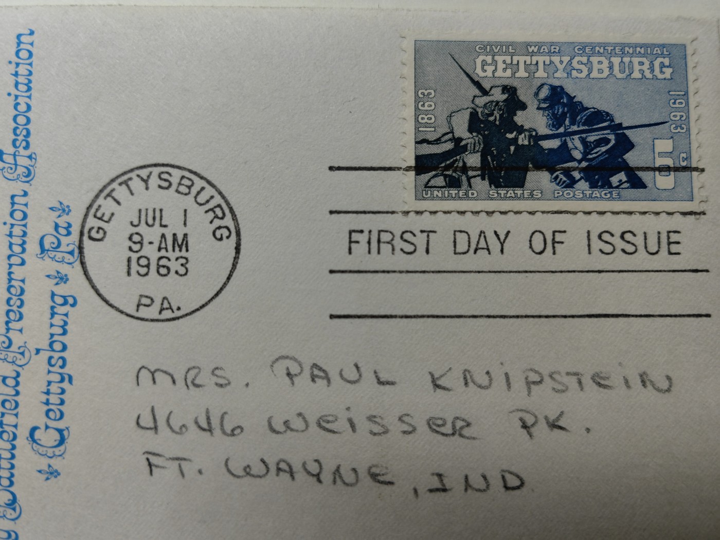 多国古典明信片、邮封、专场（拍卖）第②⑨场 1963美国 葛底斯堡战役100周年 