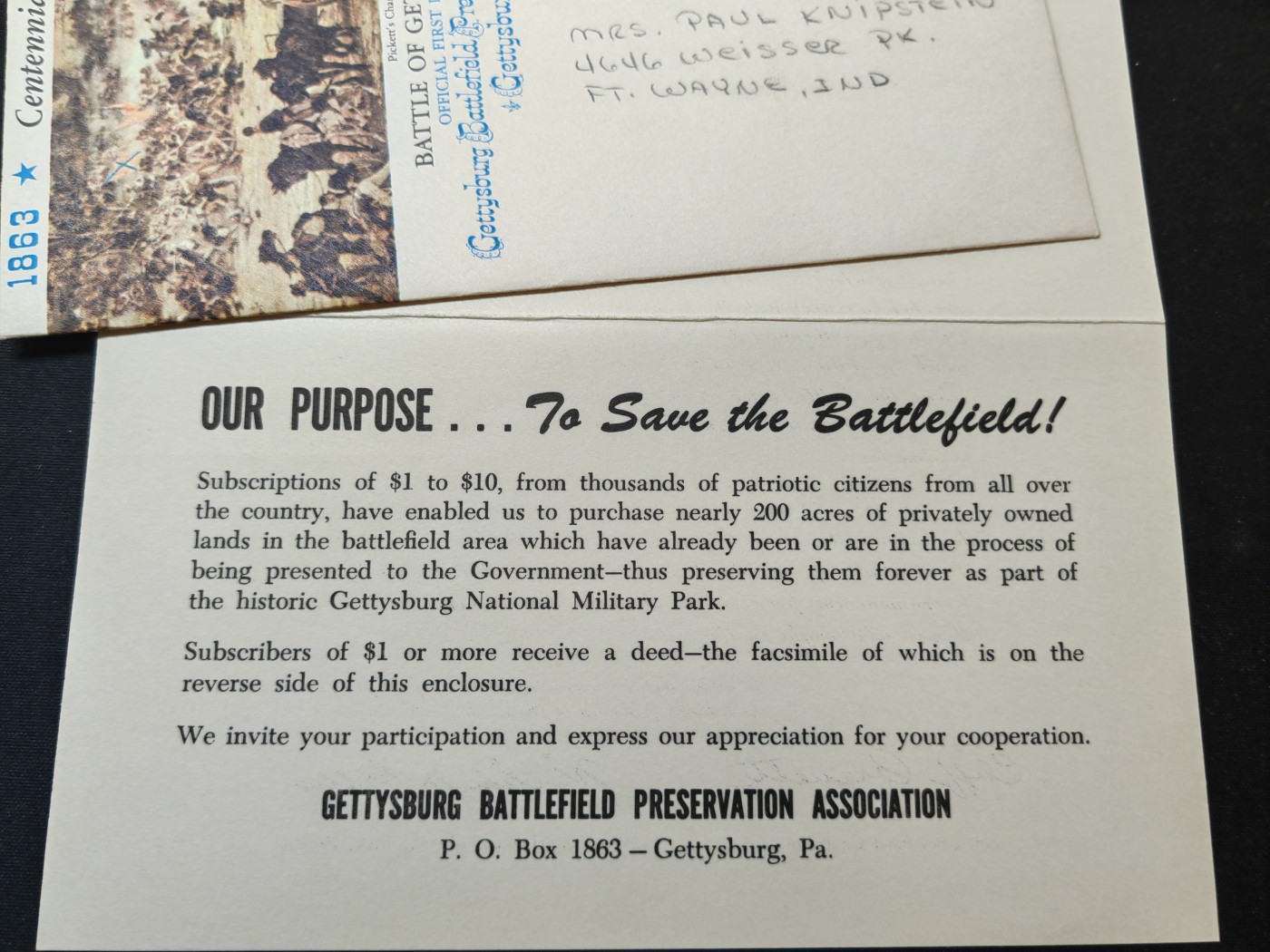 多国古典明信片、邮封、专场（拍卖）第②⑨场 1963美国 葛底斯堡战役100周年 