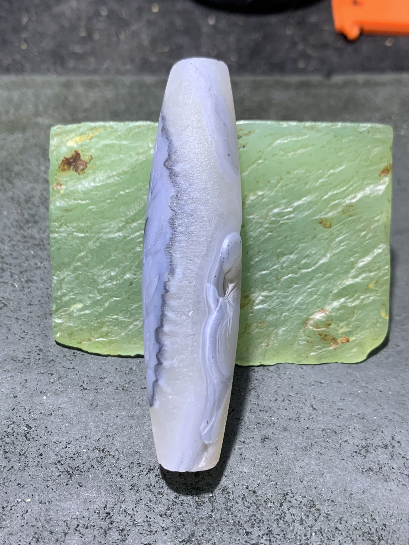 精美亚光高玉化冰飘巴西玛瑙手工俏色巧雕一叶成佛吊坠（把件）一个