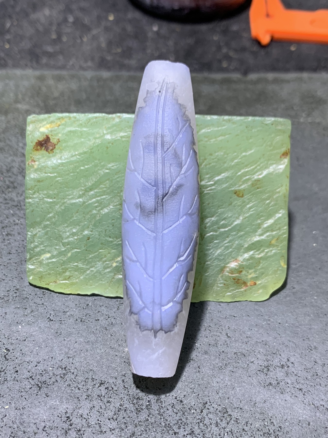 精美亚光高玉化冰飘巴西玛瑙手工俏色巧雕一叶成佛吊坠（把件）一个