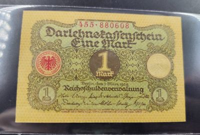 成斌钱币 2023-11-20钱币、徽章专场 - UNC 德国20世纪初1马克纸币