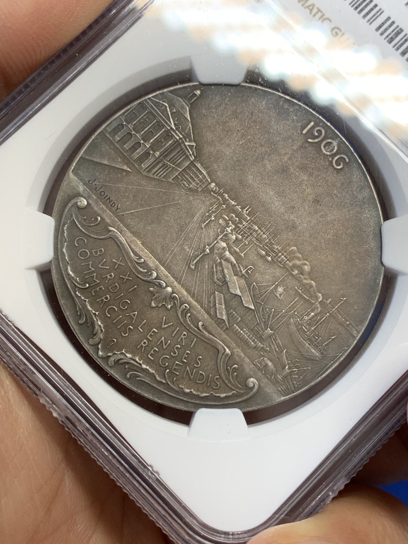 《竞宝斋》八角与章专场 第217场-周日，周一 2场 (全场包邮) NGC-MS62 少见法国波尔多商会银章